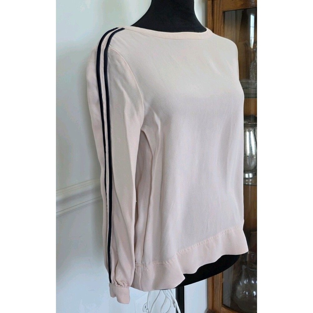 J.CREW Women's Blouse Top Light Pink Beige Long Sleeve Size S